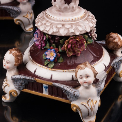 Два канделябра с цветами, Ackermann & Fritze, Германия, нач. 20 в