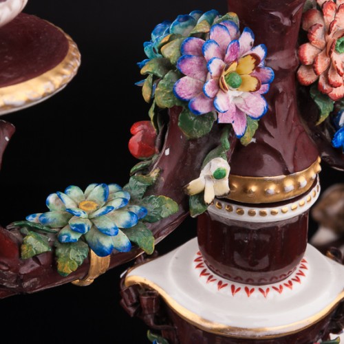 Два канделябра с цветами, Ackermann & Fritze, Германия, нач. 20 в