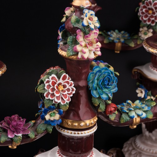 Два канделябра с цветами, Ackermann & Fritze, Германия, нач. 20 в