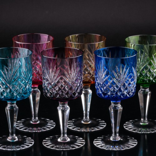 Разноцветные бокалы для вина, 6 шт, Германия, сер. 20 в