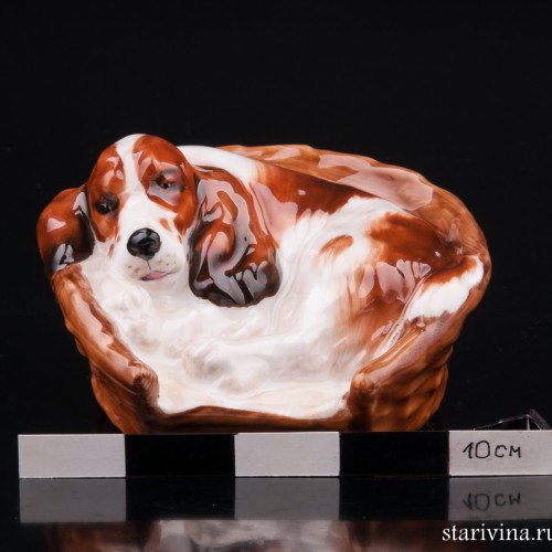 Лежащий спаниель, Royal Doulton, Великобритания, вт. пол. 20 в