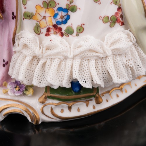 Пара за чтением, кружевная, Volkstedt, Германия, вт. пол. 20 в