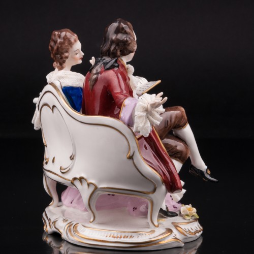 Пара за чтением, кружевная, Volkstedt, Германия, вт. пол. 20 в