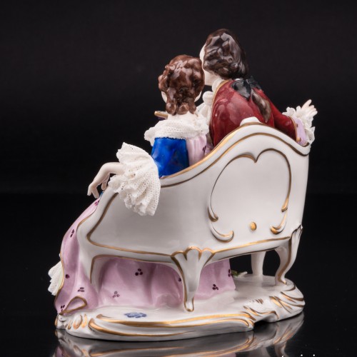 Пара за чтением, кружевная, Volkstedt, Германия, вт. пол. 20 в