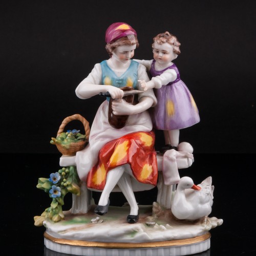 Мама с дочкой, E. A. Muller, Германия, нач. 20 в