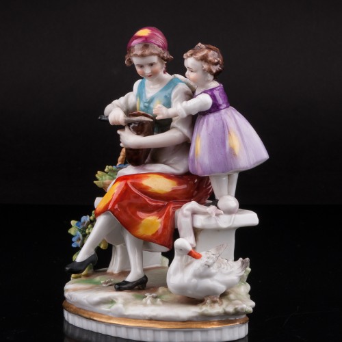 Мама с дочкой, E. A. Muller, Германия, нач. 20 в