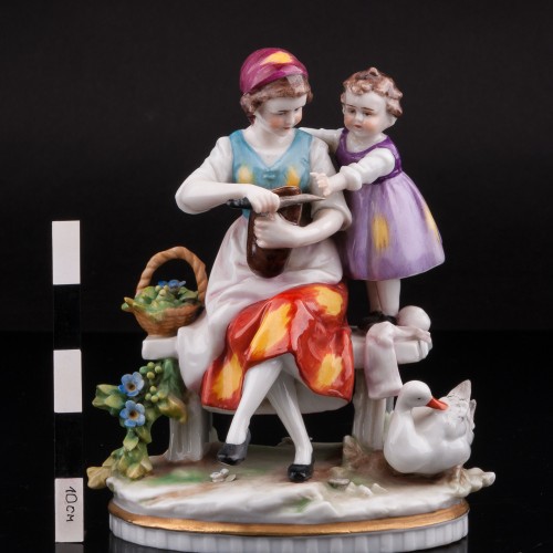 Мама с дочкой, E. A. Muller, Германия, нач. 20 в