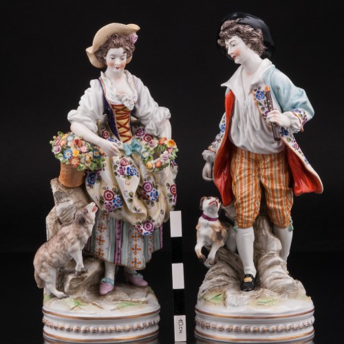 Пасторальная пара с овечкой и собачкой, Ernst Bohne Sohne, Германия, кон. 19 - нач. 20 вв