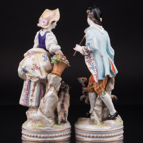 Пасторальная пара с овечкой и собачкой, Ernst Bohne Sohne, Германия, кон. 19 - нач. 20 вв