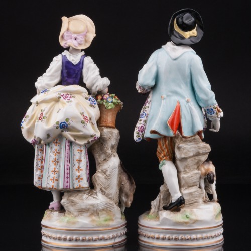 Пасторальная пара с овечкой и собачкой, Ernst Bohne Sohne, Германия, кон. 19 - нач. 20 вв