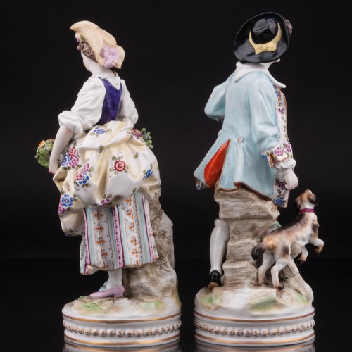 Пасторальная пара с овечкой и собачкой, Ernst Bohne Sohne, Германия, кон. 19 - нач. 20 вв
