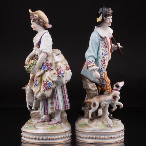 Пасторальная пара с овечкой и собачкой, Ernst Bohne Sohne, Германия, кон. 19 - нач. 20 вв