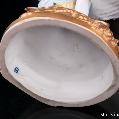 Неаполетанский танец, танцовщица с бубном, кружевная, Ackermann & Fritze, Германия, нач. 20 в