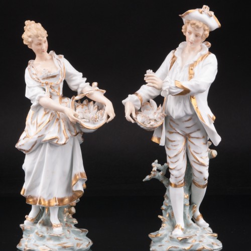 Пара с корзинами цветов, Volkstedt, Германия, 19 в