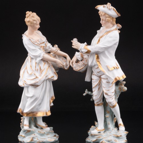 Пара с корзинами цветов, Volkstedt, Германия, 19 в