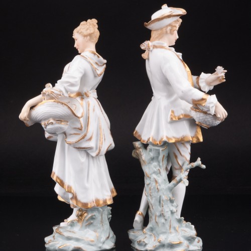 Пара с корзинами цветов, Volkstedt, Германия, 19 в