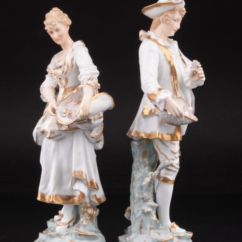 Пара с корзинами цветов, Volkstedt, Германия, 19 в