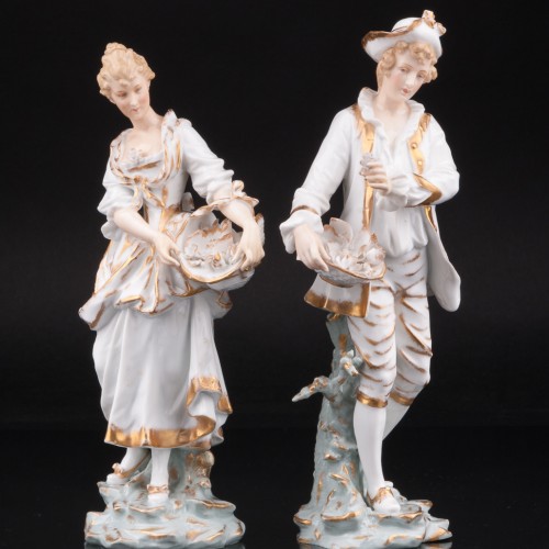 Пара с корзинами цветов, Volkstedt, Германия, 19 в