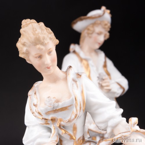 Пара с корзинами цветов, Volkstedt, Германия, 19 в