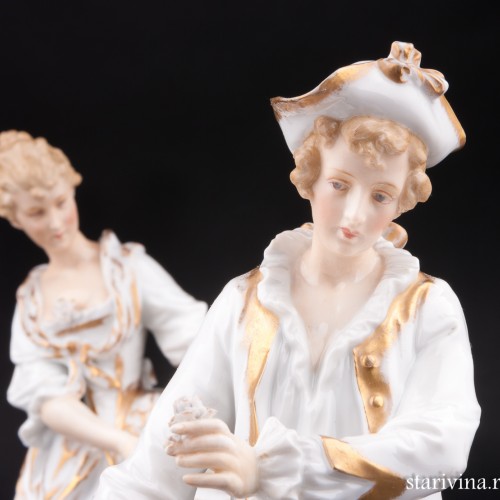 Пара с корзинами цветов, Volkstedt, Германия, 19 в