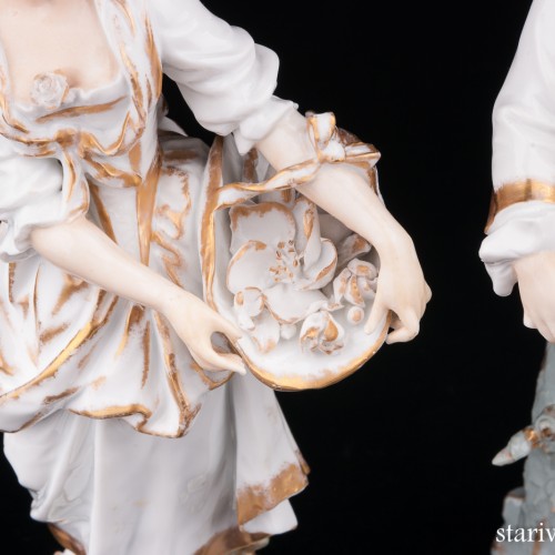 Пара с корзинами цветов, Volkstedt, Германия, 19 в