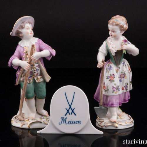 Садовники, пара с лопаткой и граблями, Meissen, Германия, 20 в