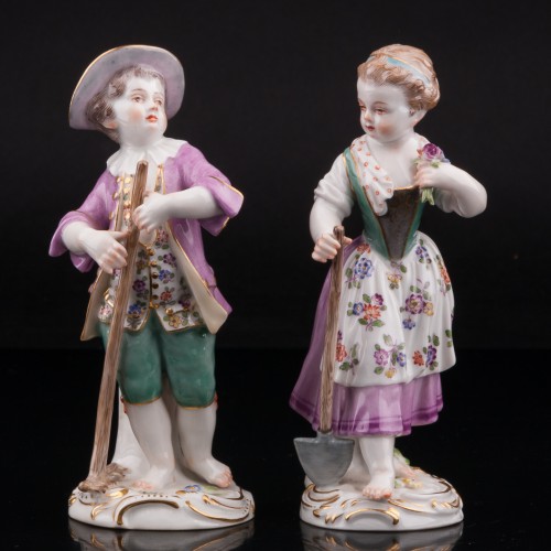 Садовники, пара с лопаткой и граблями, Meissen, Германия, 20 в