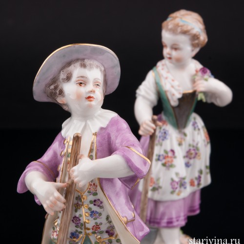 Садовники, пара с лопаткой и граблями, Meissen, Германия, 20 в