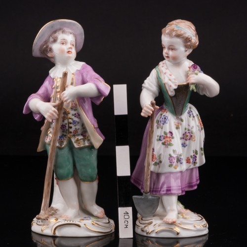 Садовники, пара с лопаткой и граблями, Meissen, Германия, 20 в