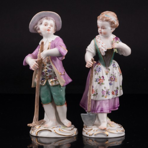 Садовники, пара с лопаткой и граблями, Meissen, Германия, 20 в