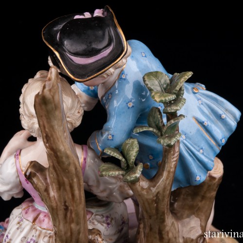 Урок игры на флейте, аллегория зимы, Meissen, Германия, 19 в