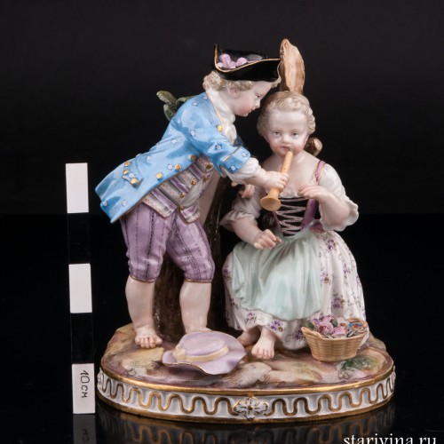 Урок игры на флейте, аллегория зимы, Meissen, Германия, 19 в