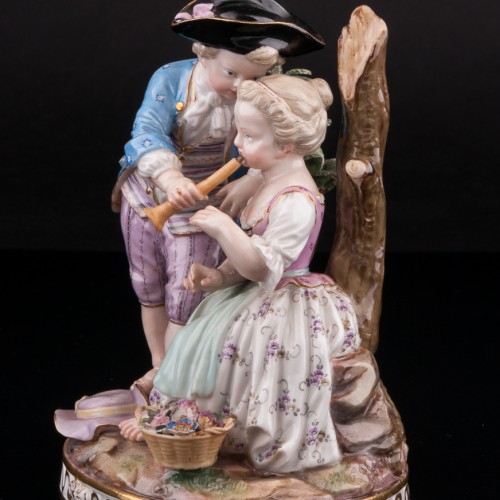 Урок игры на флейте, аллегория зимы, Meissen, Германия, 19 в
