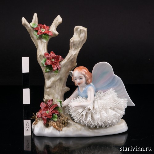 Фея под деревом, кружевная, Sitzendorf, Германия