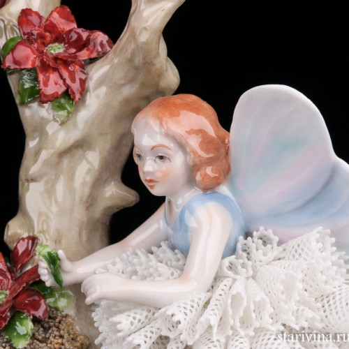 Фея под деревом, кружевная, Sitzendorf, Германия