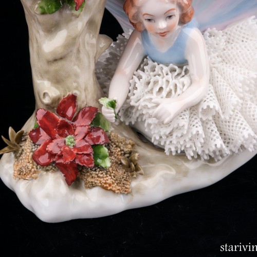 Фея под деревом, кружевная, Sitzendorf, Германия