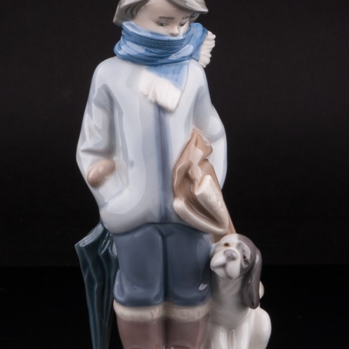 Мальчик с собакой, Lladro, Испания, 1983 г