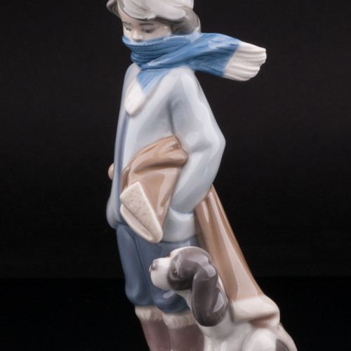 Мальчик с собакой, Lladro, Испания, 1983 г