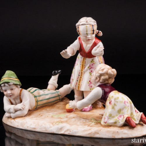 Жмурки, играющие дети, E. A. Muller, Германия, нач. 20 в