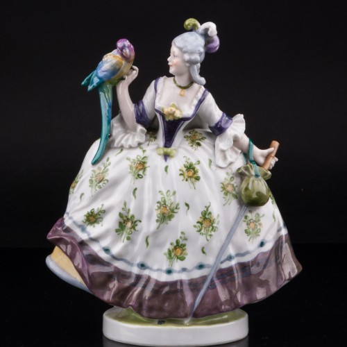 Девушка с попугаем, Karl Ens, Германия, 1940 гг