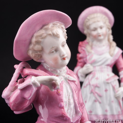 Пара детей в розовом, Франция, кон. 19 в