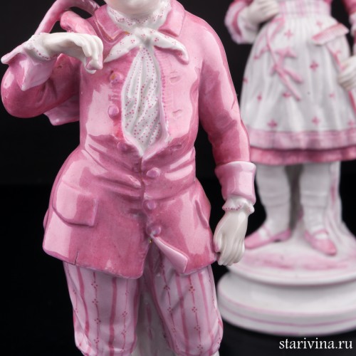 Пара детей в розовом, Франция, кон. 19 в