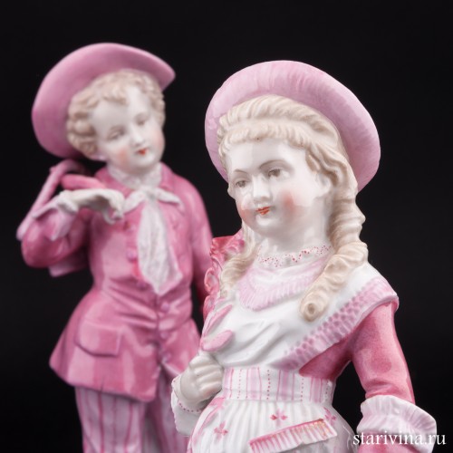 Пара детей в розовом, Франция, кон. 19 в