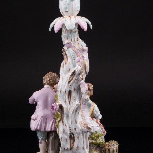 Дети с гирляндой и птичьей клеткой, подсвечник, Германия, 1888-1901 гг