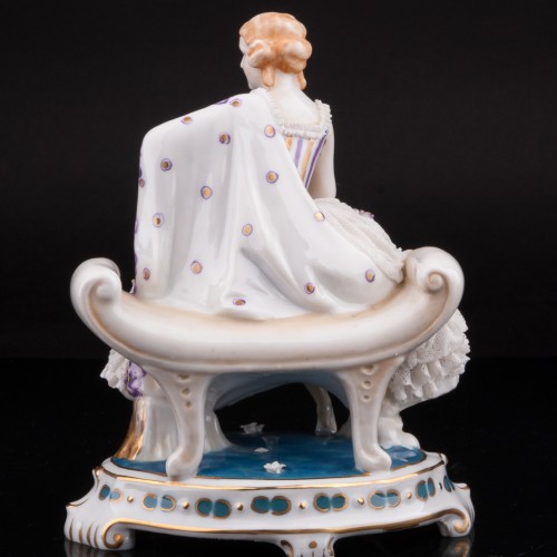 Дама с цветной шалью, кружевная, E. A. Muller, Германия, нач. 20 в