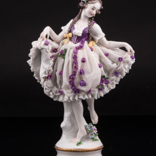 Танцующая девушка, кружевная, Volkstedt, Германия, до 1935 г