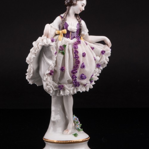 Танцующая девушка, кружевная, Volkstedt, Германия, до 1935 г