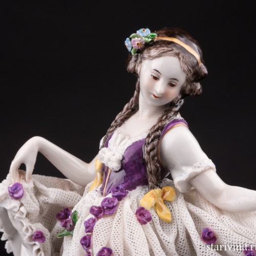 Танцующая девушка, кружевная, Volkstedt, Германия, до 1935 г