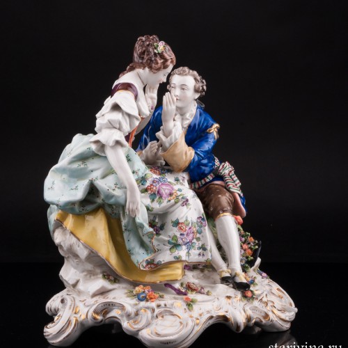 Любовный разговор, романтическая пара, Дрезден, Германия, кон. 19 - нач. 20 вв