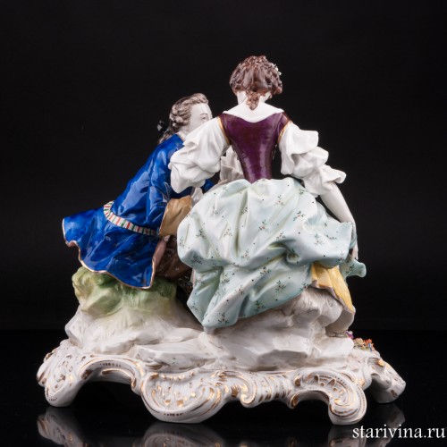 Любовный разговор, романтическая пара, Дрезден, Германия, кон. 19 - нач. 20 вв